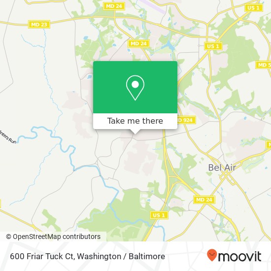 Mapa de 600 Friar Tuck Ct, Bel Air, MD 21014