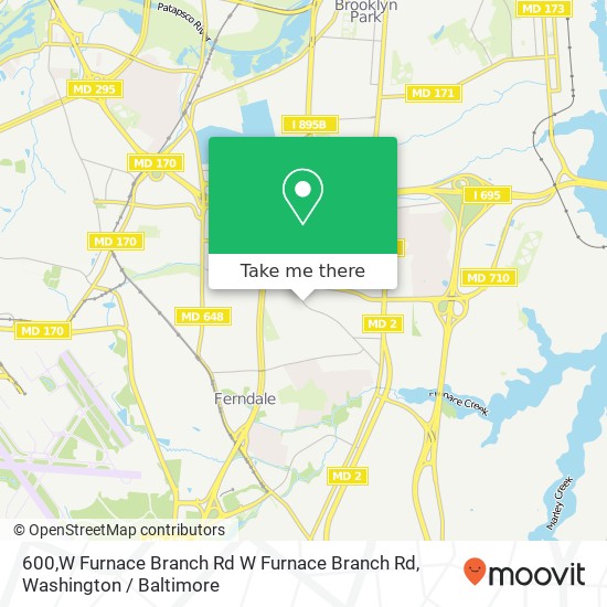 Mapa de 600,W Furnace Branch Rd W Furnace Branch Rd, Glen Burnie, MD 21061