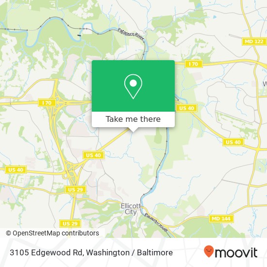 Mapa de 3105 Edgewood Rd, Ellicott City, MD 21043