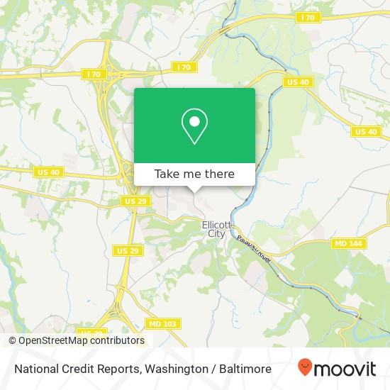 Mapa de National Credit Reports, 3525 Ellicott Mills Dr