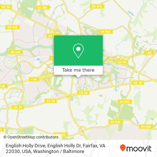 Mapa de English Holly Drive, English Holly Dr, Fairfax, VA 22030, USA