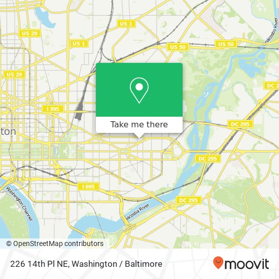 Mapa de 226 14th Pl NE, Washington, DC 20002