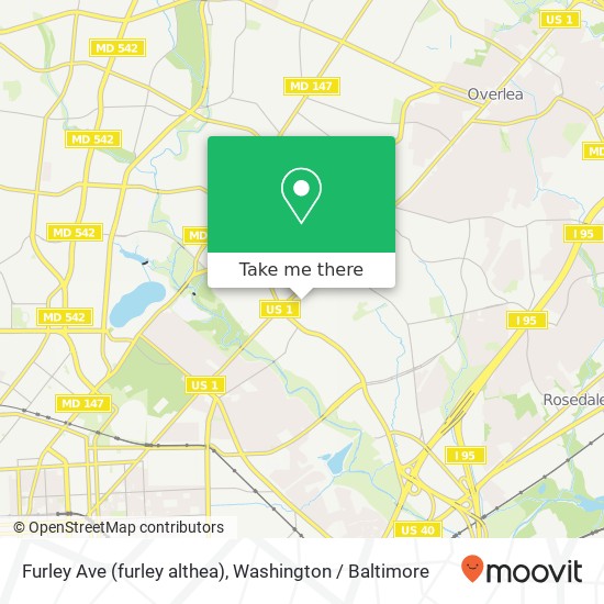 Mapa de Furley Ave (furley althea), Baltimore, MD 21206