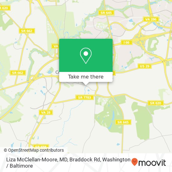 Mapa de Liza McClellan-Moore, MD, Braddock Rd