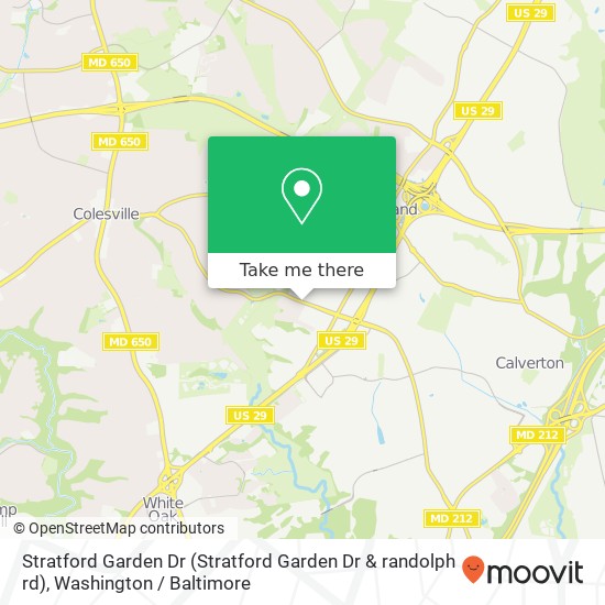 Mapa de Stratford Garden Dr (Stratford Garden Dr & randolph rd), Silver Spring, MD 20904