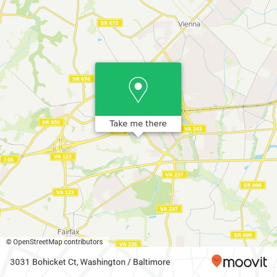 Mapa de 3031 Bohicket Ct, Fairfax, VA 22031