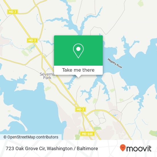 Mapa de 723 Oak Grove Cir, Severna Park, MD 21146