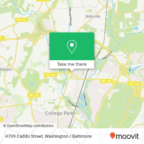 4709 Caddo Street, 4709 Caddo St, College Park, MD 20740, USA map