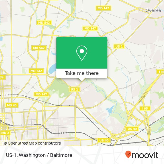 US-1, Baltimore, MD 21213 map