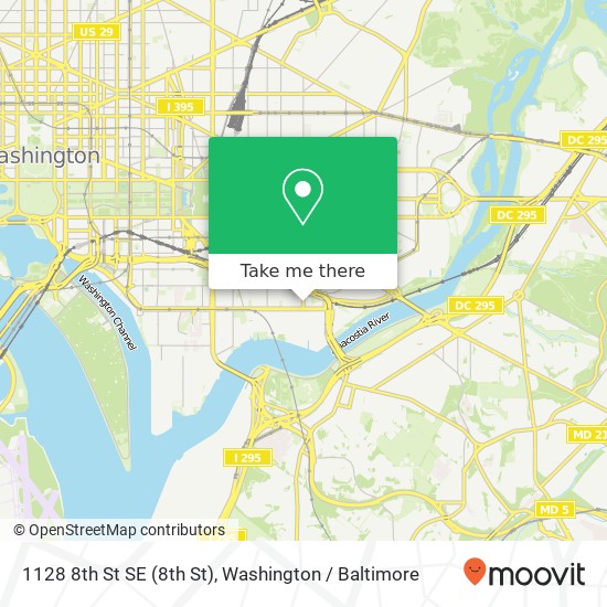 Mapa de 1128 8th St SE (8th St), Washington, DC 20003