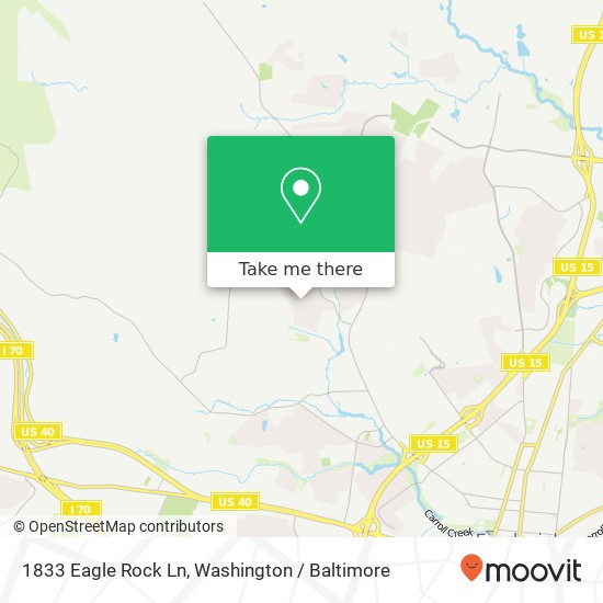 Mapa de 1833 Eagle Rock Ln, Frederick, MD 21702