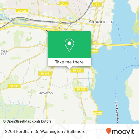 Mapa de 2204 Fordham Dr, Alexandria, VA 22307