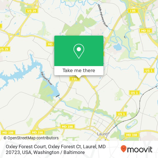 Mapa de Oxley Forest Court, Oxley Forest Ct, Laurel, MD 20723, USA