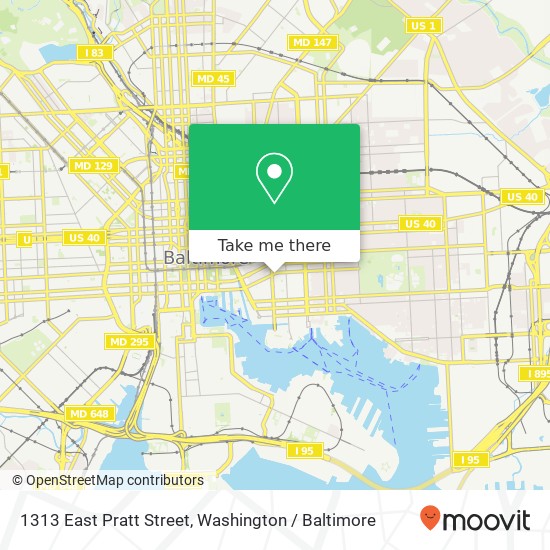 1313 East Pratt Street, 1313 E Pratt St, Baltimore, MD 21231, USA map