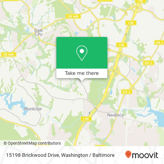 Mapa de 15198 Brickwood Drive, 15198 Brickwood Dr, Dale City, VA 22193, USA