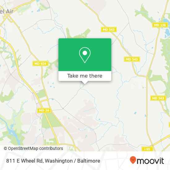 Mapa de 811 E Wheel Rd, Bel Air, MD 21015