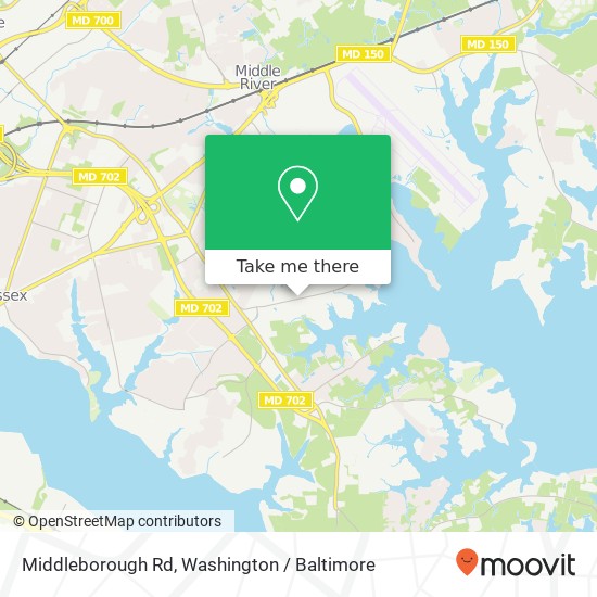 Mapa de Middleborough Rd, Essex, MD 21221