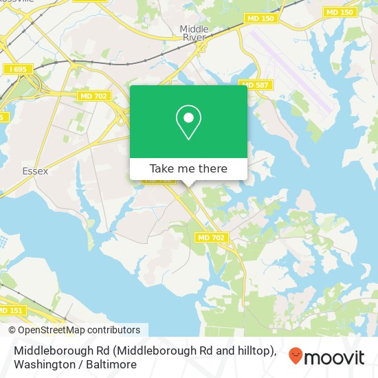 Middleborough Rd (Middleborough Rd and hilltop), Essex, MD 21221 map