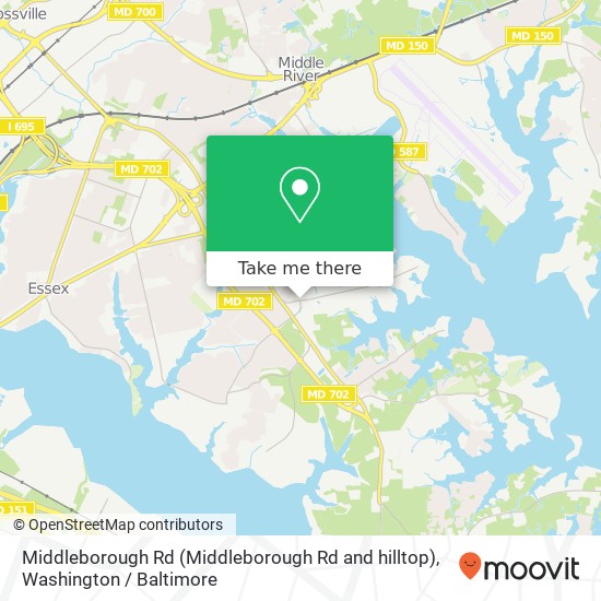 Middleborough Rd (Middleborough Rd and hilltop), Essex, MD 21221 map
