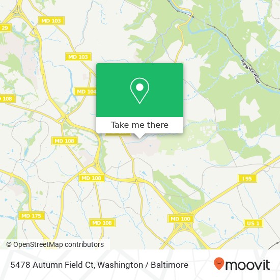 Mapa de 5478 Autumn Field Ct, Ellicott City, MD 21043