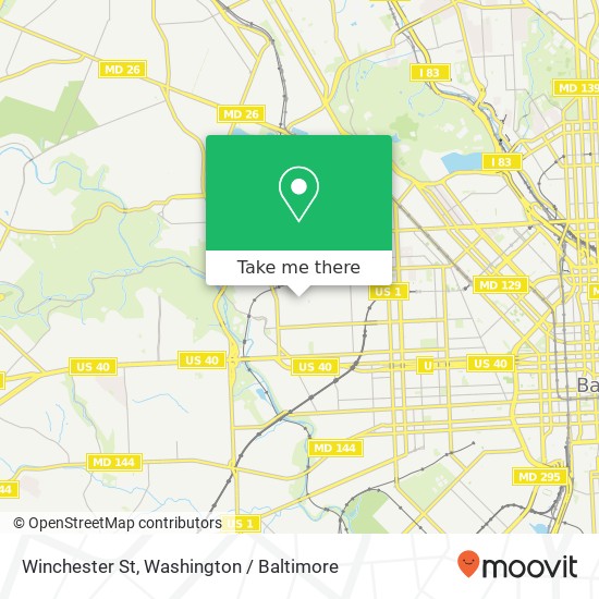 Winchester St, Baltimore, MD 21216 map