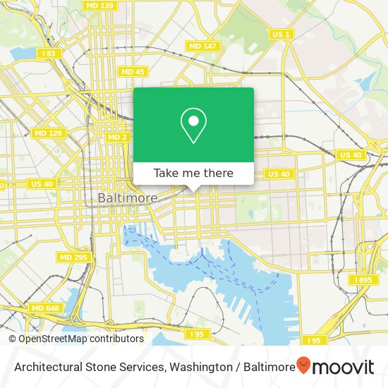 Mapa de Architectural Stone Services, 1630 E Baltimore St