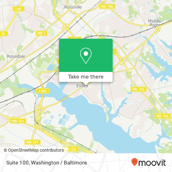 Mapa de Suite 100, 431 Eastern Blvd Suite 100, Essex, MD 21221, USA