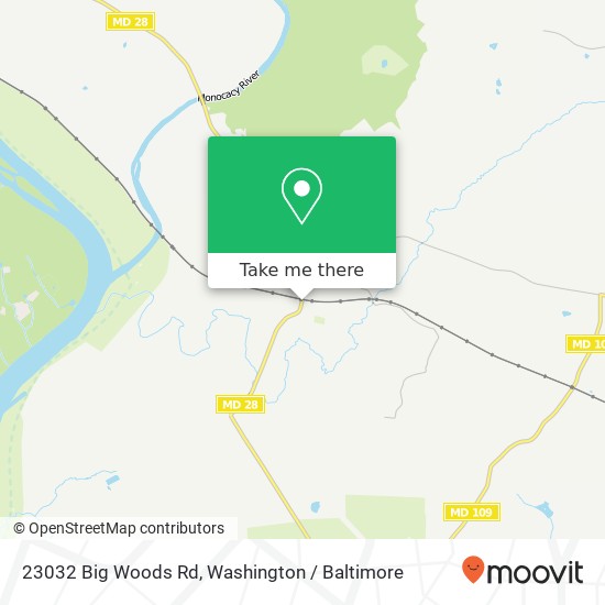 Mapa de 23032 Big Woods Rd, Dickerson, MD 20842