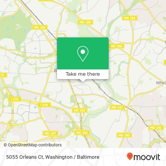 Mapa de 5055 Orleans Ct, Kensington, MD 20895