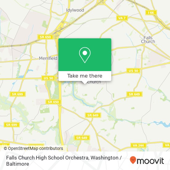 Falls Church High School Orchestra, 7521 Jaguar Trl map