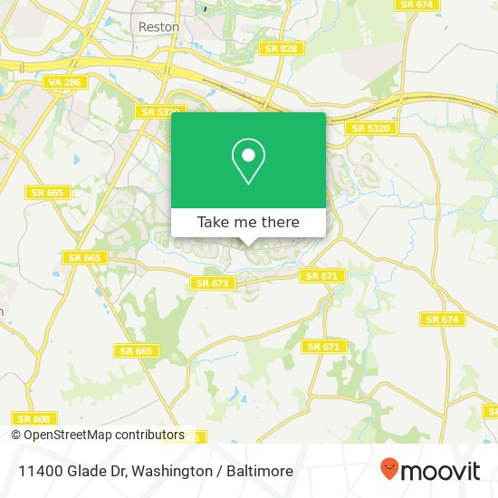 Mapa de 11400 Glade Dr, Reston, VA 20191