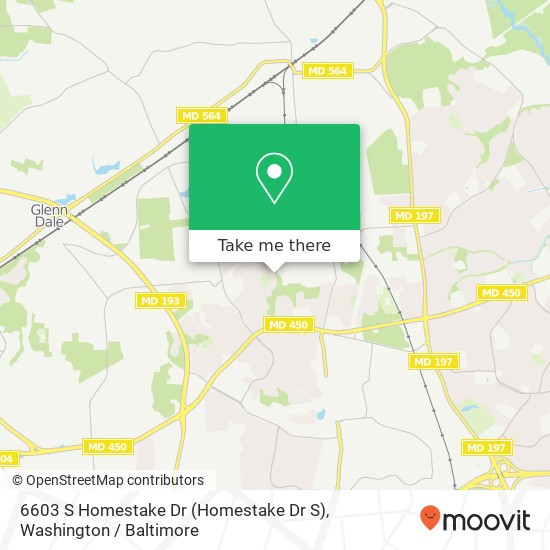 Mapa de 6603 S Homestake Dr (Homestake Dr S), Bowie, MD 20720
