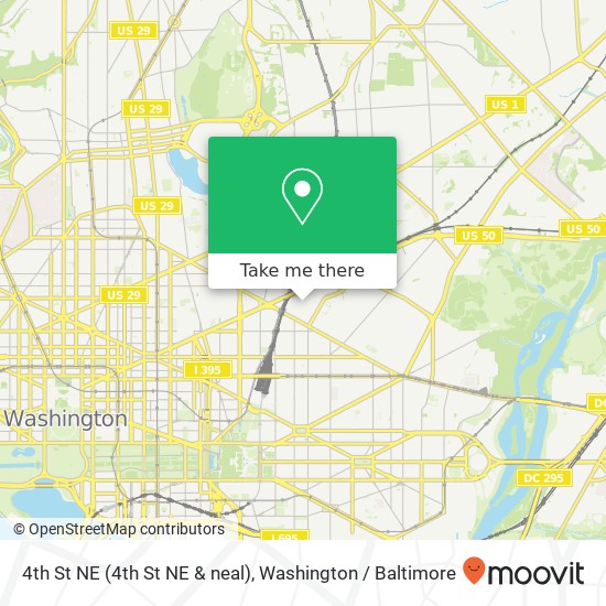 Mapa de 4th St NE (4th St NE & neal), Washington, DC 20002