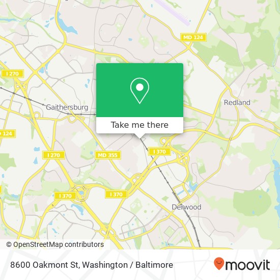 Mapa de 8600 Oakmont St, Gaithersburg, MD 20877