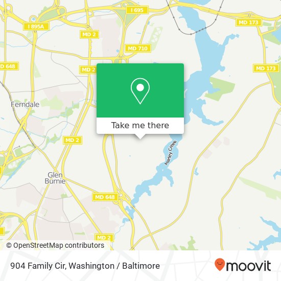 Mapa de 904 Family Cir, Glen Burnie, MD 21060