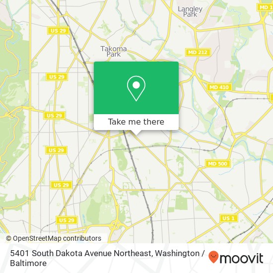 Mapa de 5401 South Dakota Avenue Northeast, 5401 South Dakota Ave NE, Washington, DC 20011, USA