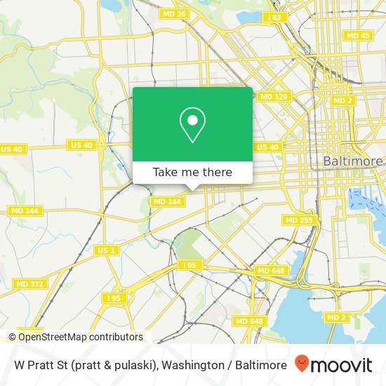 Mapa de W Pratt St (pratt & pulaski), Baltimore, MD 21223