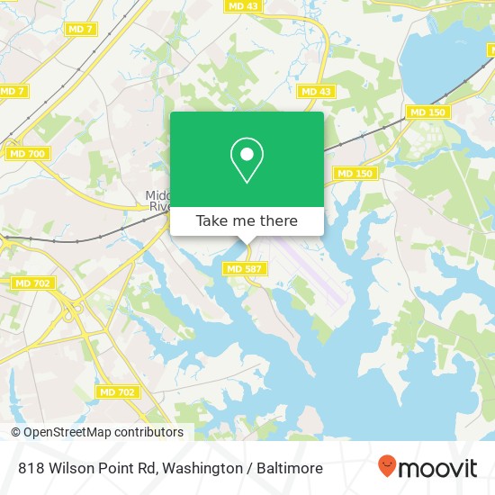 818 Wilson Point Rd, Middle River, MD 21220 map