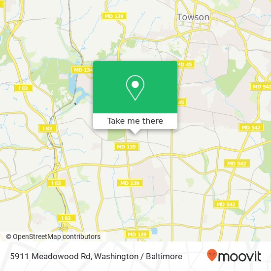 Mapa de 5911 Meadowood Rd, Baltimore, MD 21212