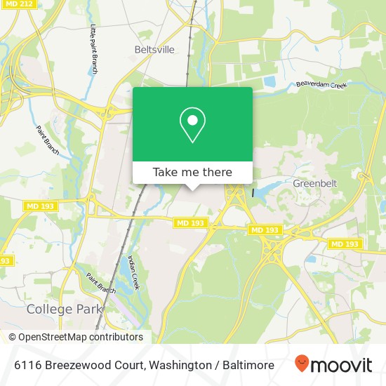 6116 Breezewood Court, 6116 Breezewood Ct, Greenbelt, MD 20770, USA map