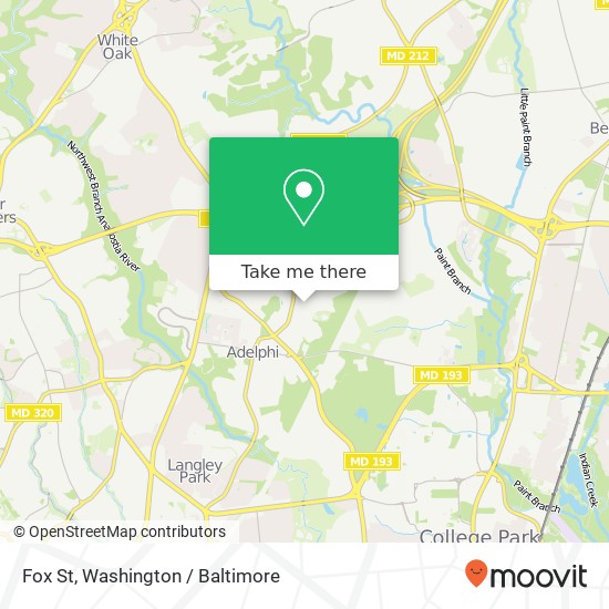 Mapa de Fox St, Hyattsville (LANGLEY PARK), MD 20783