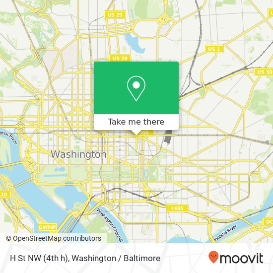 H St NW (4th h), Washington, DC 20001 map