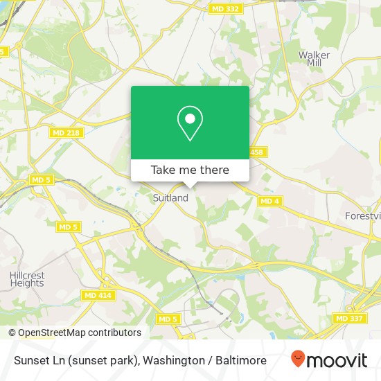 Sunset Ln (sunset park), Suitland (SILVER HILL), MD 20746 map