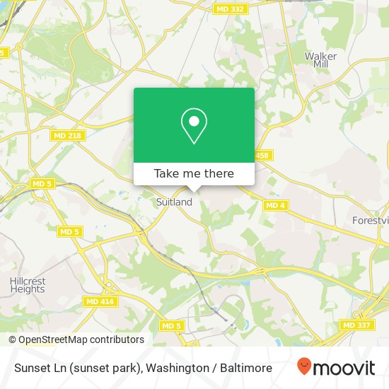 Mapa de Sunset Ln (sunset park), Suitland (SILVER HILL), MD 20746