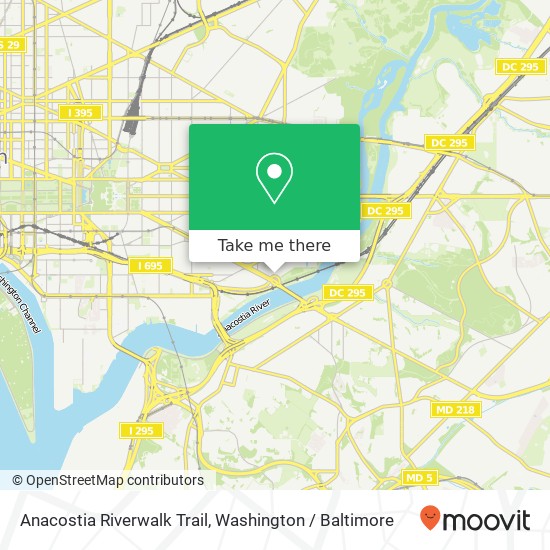 Anacostia Riverwalk Trail, Anacostia Riverwalk Trail, Washington, DC, USA map