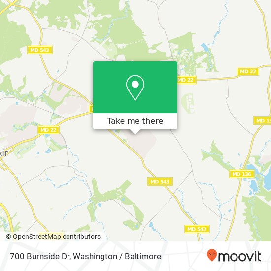 Mapa de 700 Burnside Dr, Bel Air, MD 21015