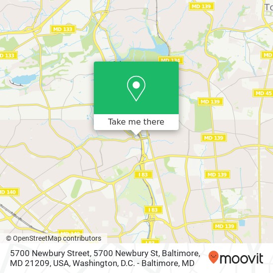 Mapa de 5700 Newbury Street, 5700 Newbury St, Baltimore, MD 21209, USA