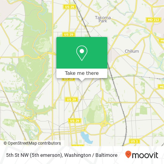 Mapa de 5th St NW (5th emerson), Washington, DC 20011