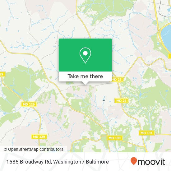 Mapa de 1585 Broadway Rd, Lutherville Timonium, MD 21093