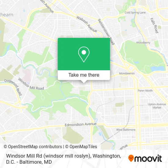 Windsor Mill Rd (windsor mill roslyn) map